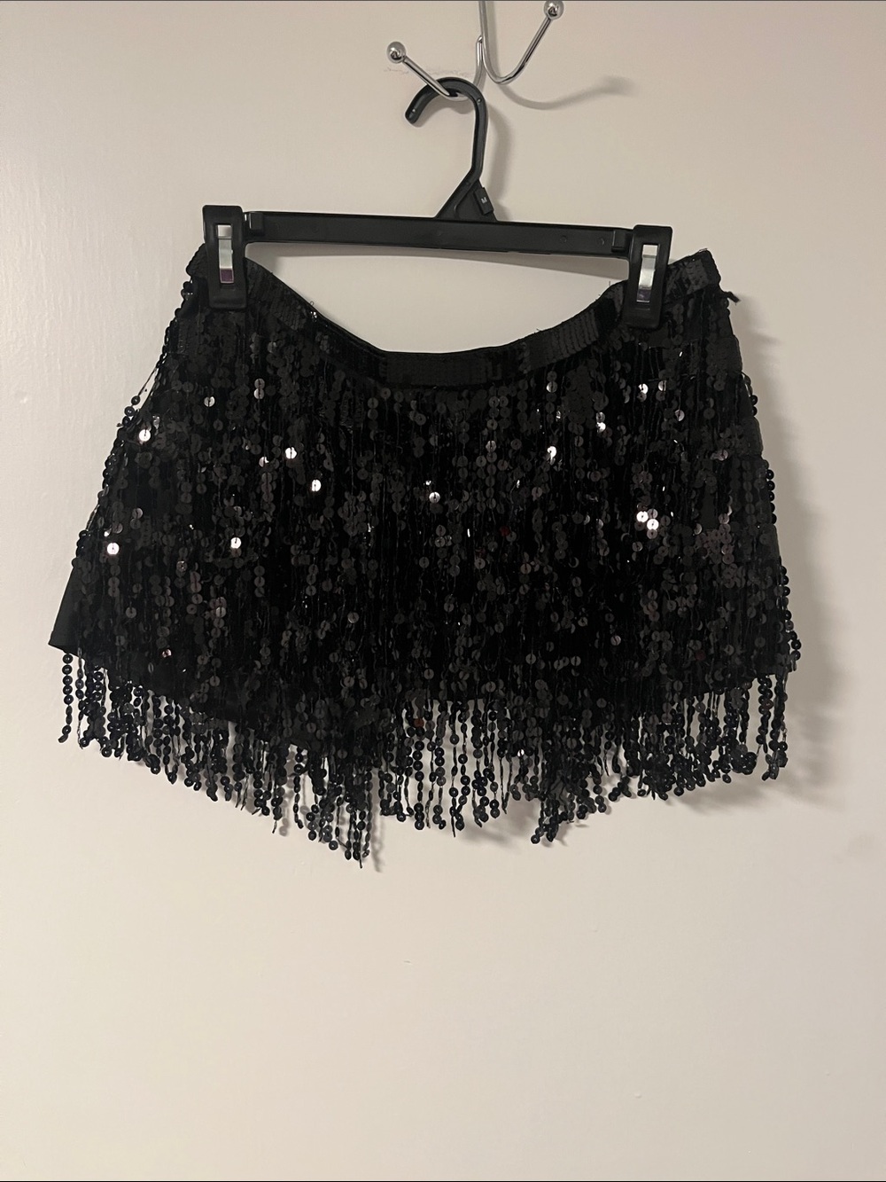 Sequin Fringe Wrap Skirt